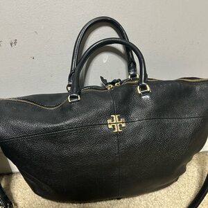 Tory Burch Black Shoulder Bag with Gold Accents